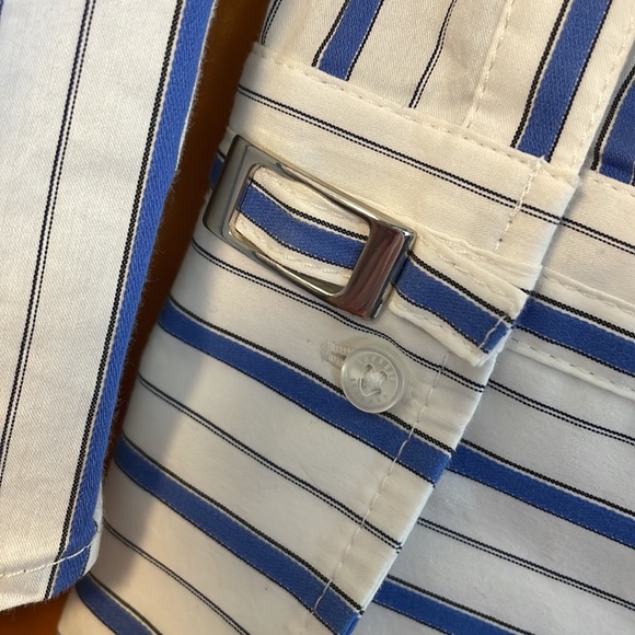 Express design studio blue and white striped long sleeve button down - Picture 4 of 4